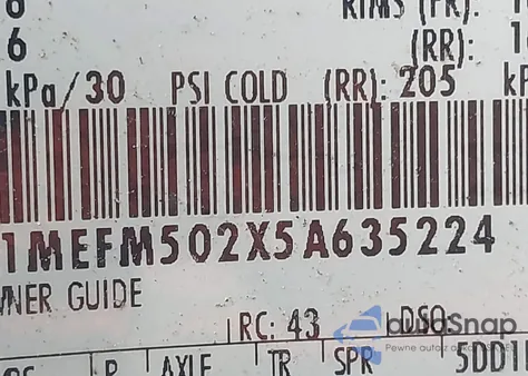 2005 Mercury Sable Gs from USA, damaged, VIN 1MEFM502X5A635224